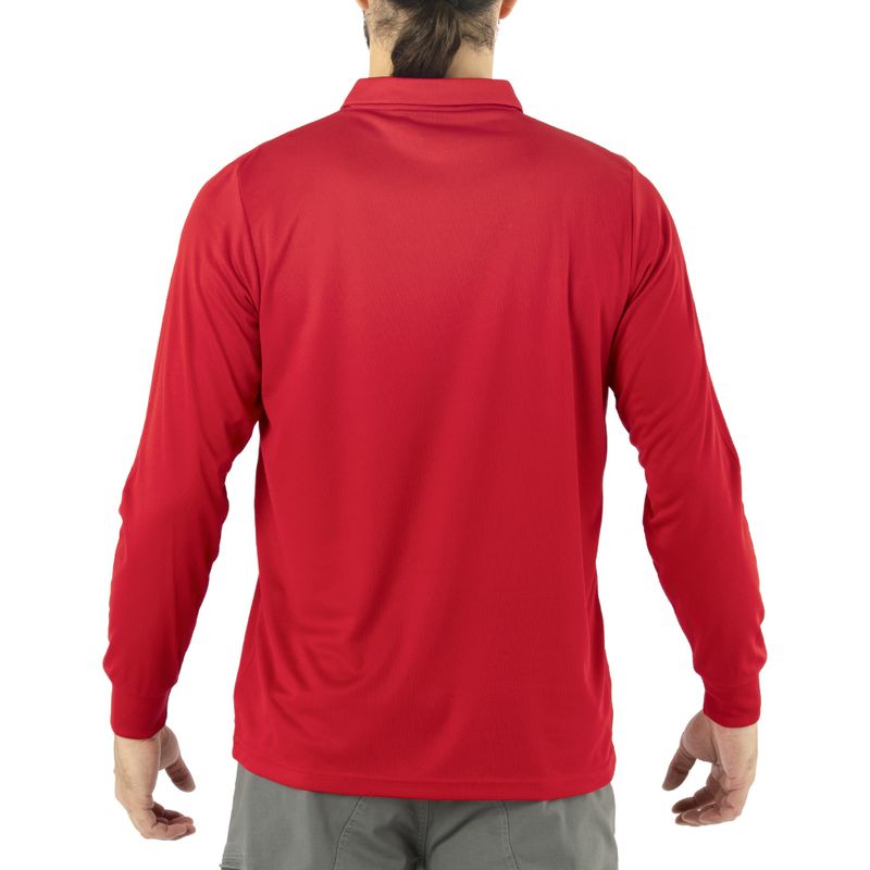 Polera Quebec Cooldry Manga Larga Roja