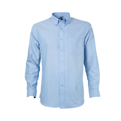 Camisa Jayson Oxford Manga Larga Bolsillo Pegado Celeste