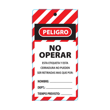 Tarjeta Steelpro No Operar Lock Out (25 U)