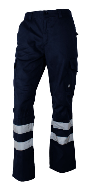 Pantalon Texora Cargo Gabardina Con Reflectante Azul