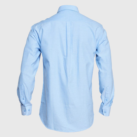 Camisa Jayson Oxford Manga Larga Bolsillo Pegado Celeste