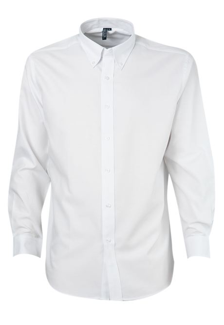 Camisa Jayson Oxford Manga Larga Boton Suelto Blanca