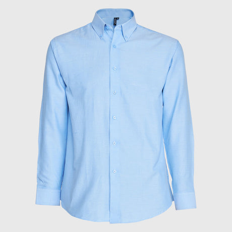 Camisa Jayson Oxford Manga Larga Boton Suelto Celeste