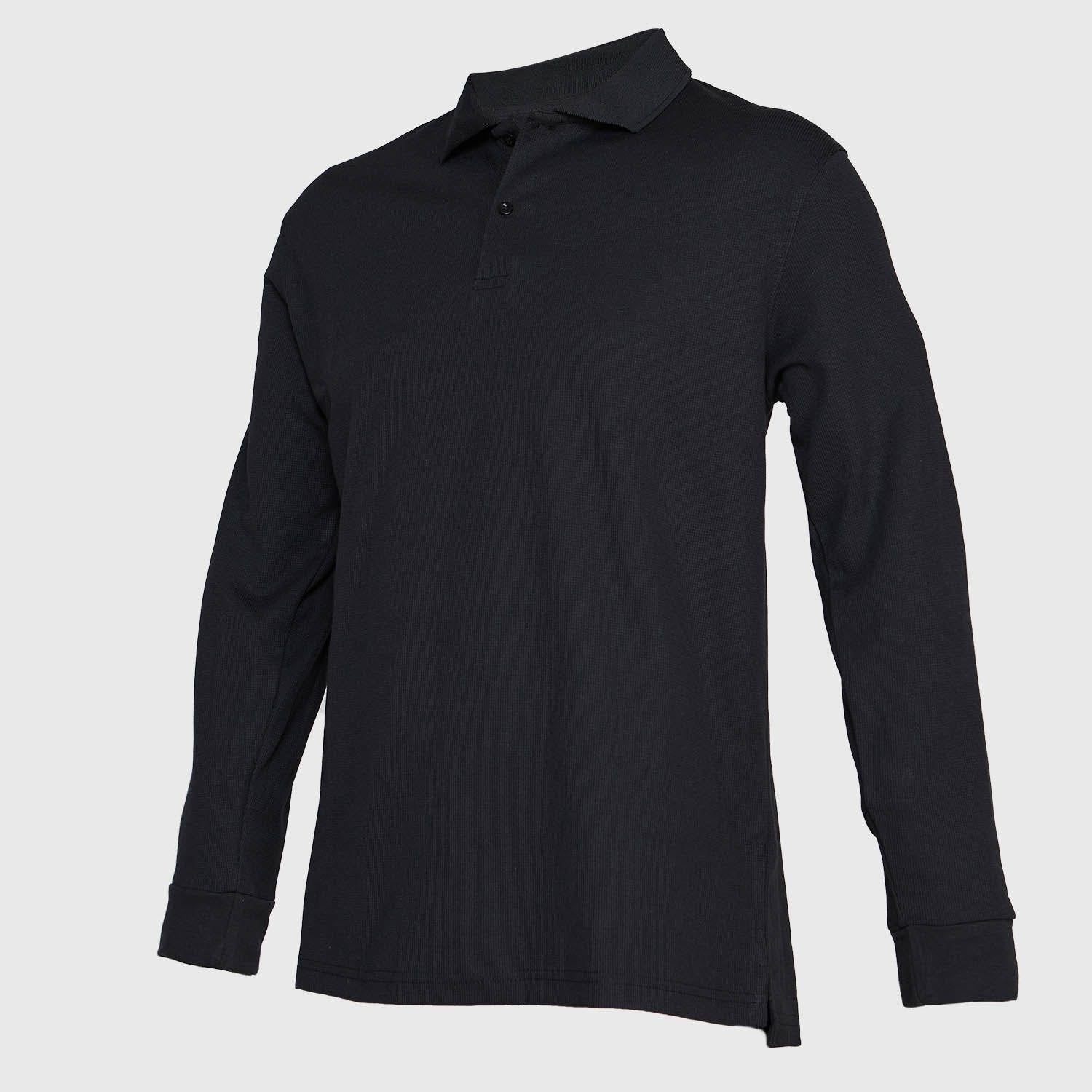 Polera Jayson Pique Manga Larga 60 40 Gris Oscuro Apro Seguridad Industrial